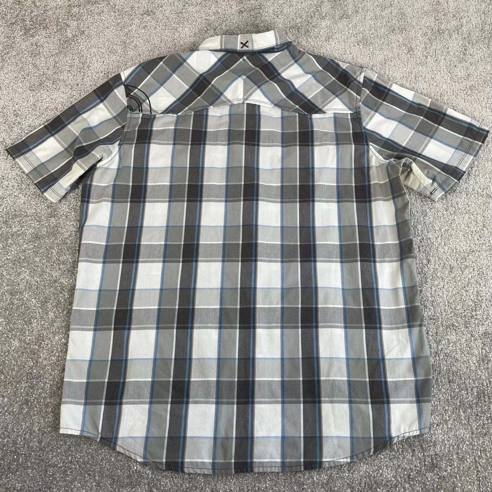North Face Button Up Shirt Mens Large Plaid Western Short Sleeve‎ Outdoors